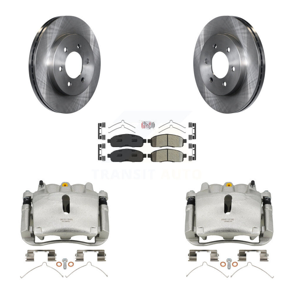 Front Disc Brake Caliper Rotors And Semi-Metallic Pads Kit For Ford F-150 Lincoln Mark LT With 6 Lug Wheels 4WD KC8-100129N
