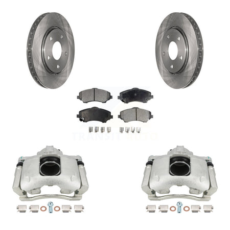 Front Disc Brake Caliper Rotors And Semi-Metallic Pads Kit For 2009-2011 Dodge Journey KC8-100129P by Transit Auto