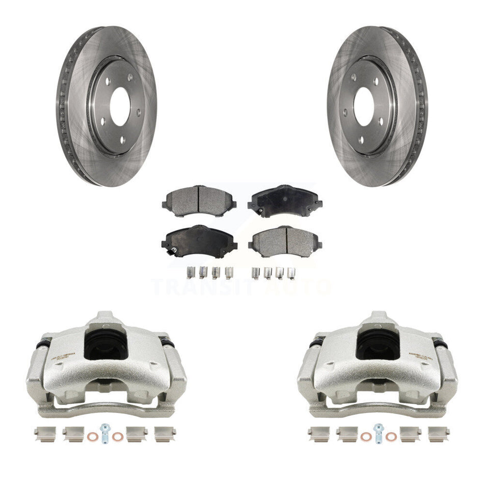 Front Disc Brake Caliper Rotors And Semi-Metallic Pads Kit For 2009-2011 Dodge Journey KC8-100129P