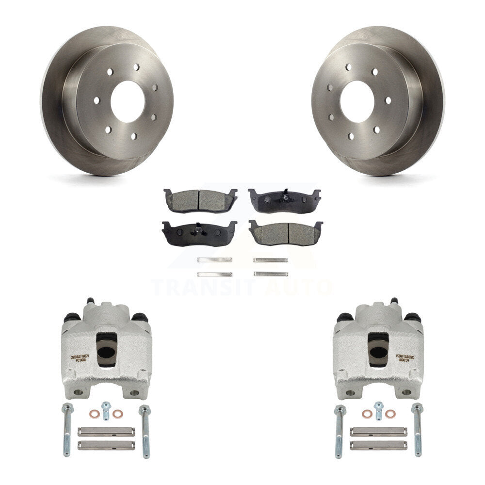 Rear Disc Brake Caliper Rotors And Ceramic Pads Kit For Ford F-250 HD KC8-100129T