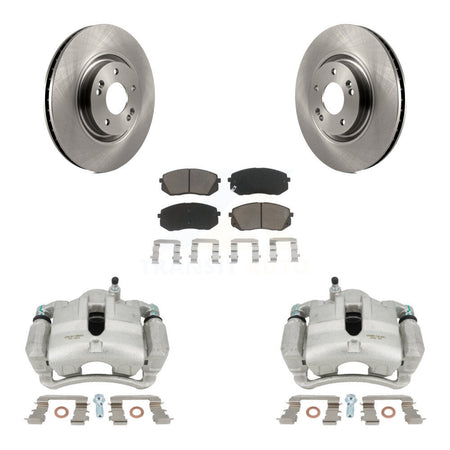 Front Disc Brake Caliper Rotors And Ceramic Pads Kit For 2015 Hyundai Tucson FUEL CELL EV (FCEV) engine KC8-100130C by Transit Auto