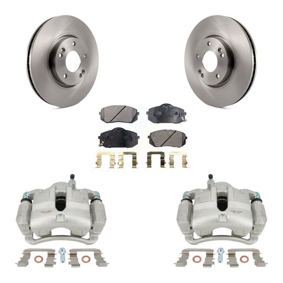 Front Disc Brake Caliper Rotors And Semi-Metallic Pads Kit For Hyundai Tucson Kia Sportage KC8-100130P