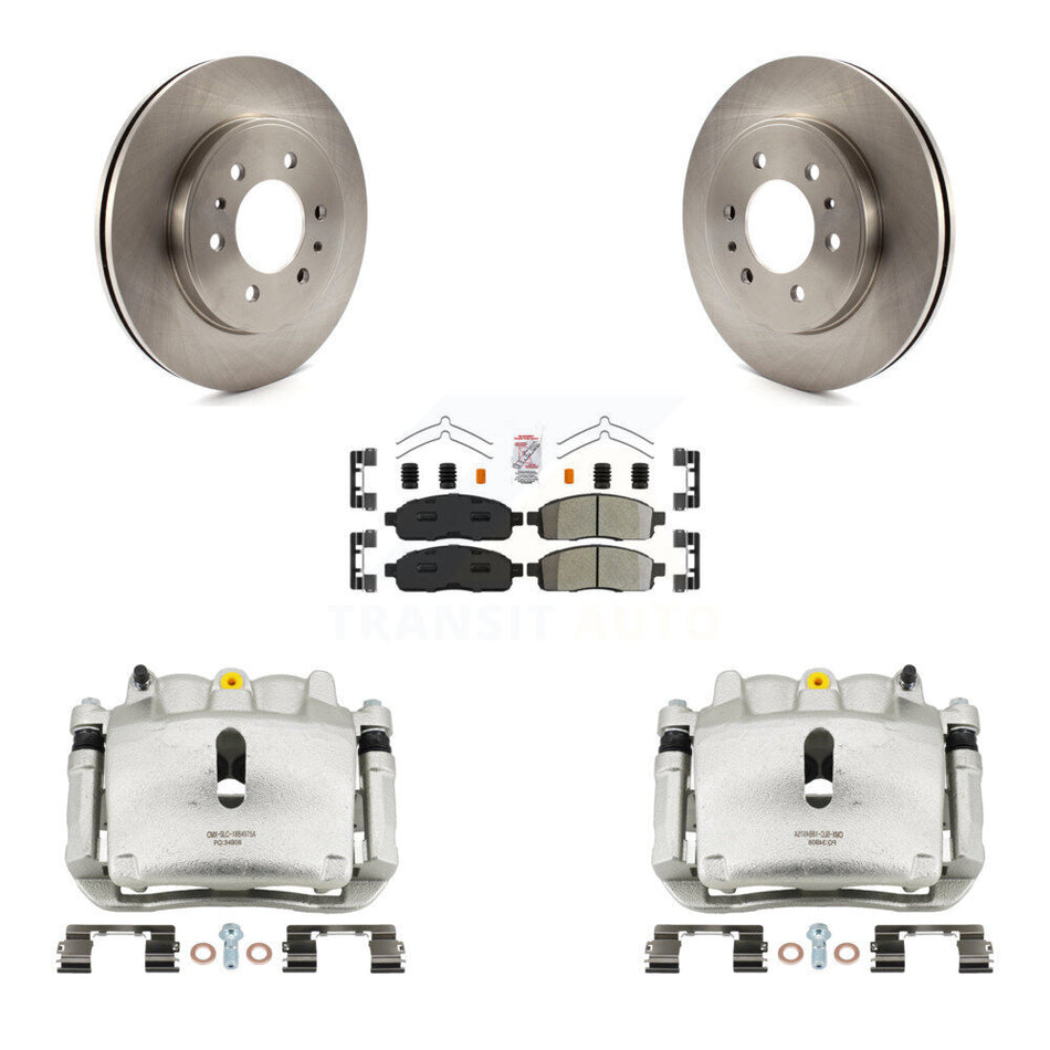 Front Brake Caliper Rotors & Semi-Metallic Pad Kit For 2009 Ford F-150 With 6 Lug Wheels KC8-100132N