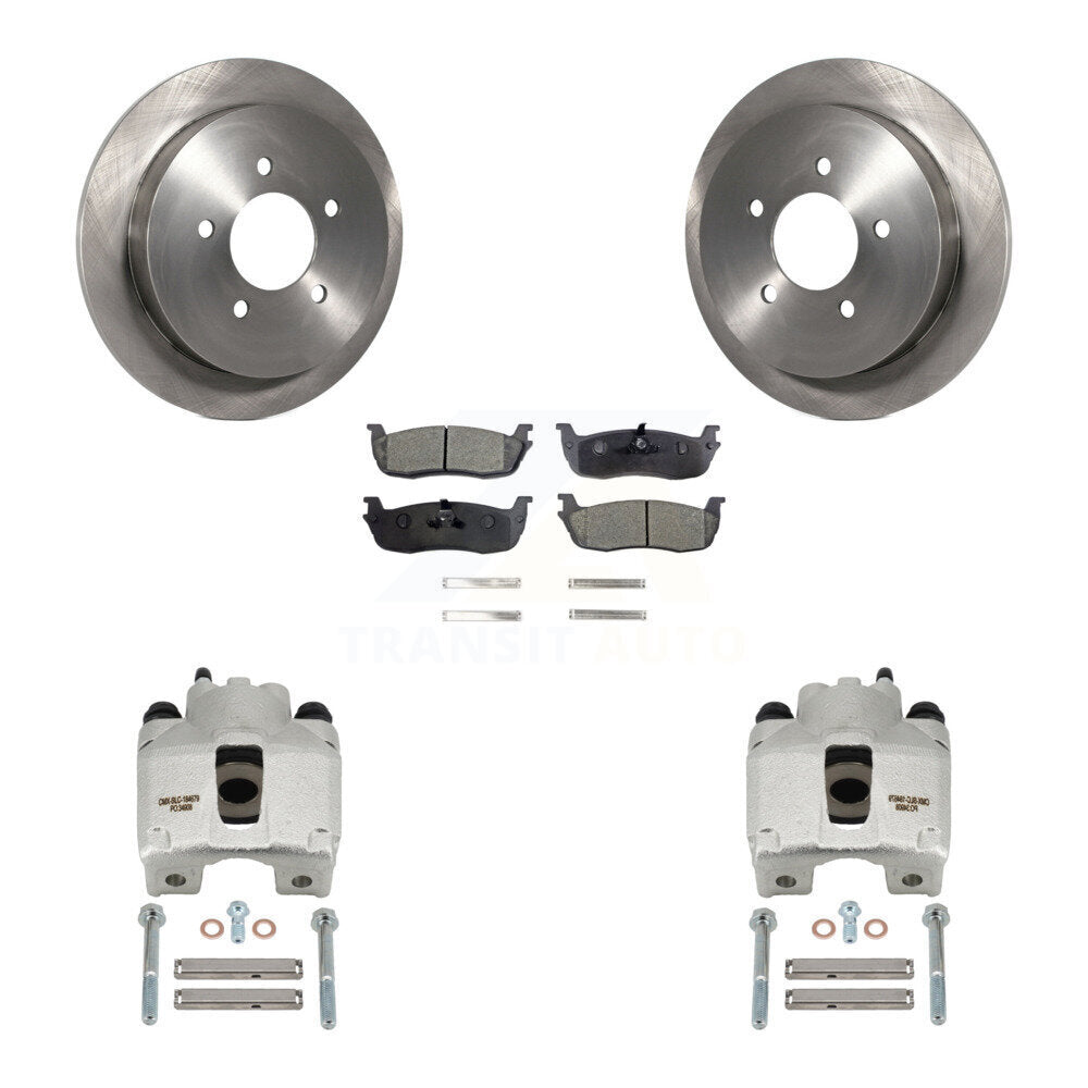 Rear Brake Caliper Rotor & Ceramic Pad Kit For Lincoln Blackwood With Mount KC8-100132T