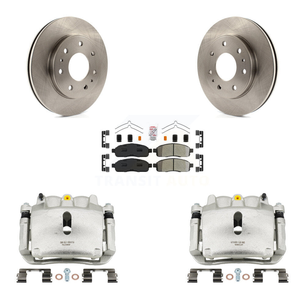 Front Brake Caliper Rotors & Semi-Metallic Pad Kit For 2009 Ford F-150 With 7 Lug Wheels KC8-100133N