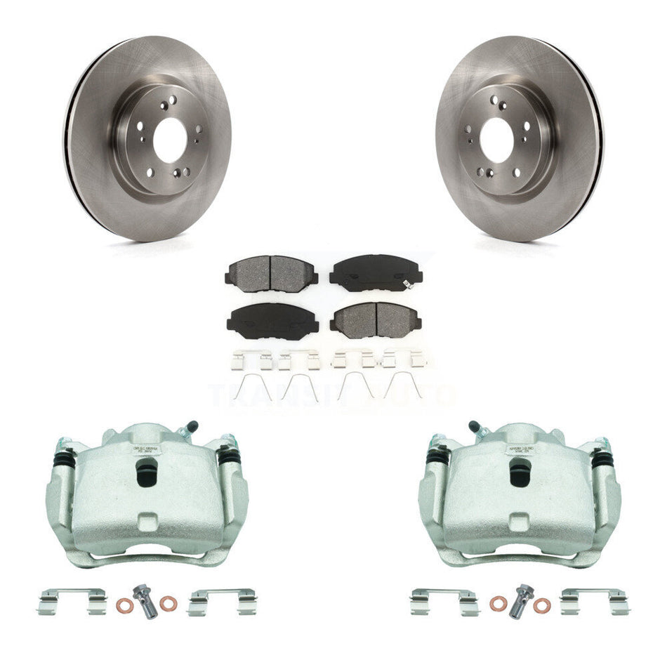 Front Disc Brake Caliper Rotors And Semi-Metallic Pads Kit For 2012-2016 Honda CR-V FWD KC8-100133S
