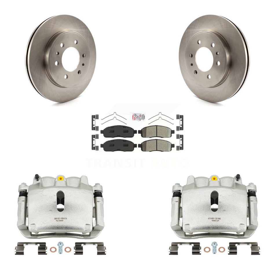 Front Brake Caliper Rotors & Semi-Metallic Pad Kit For 2009 Ford F-150 With 6 Lug Wheels KC8-100134N