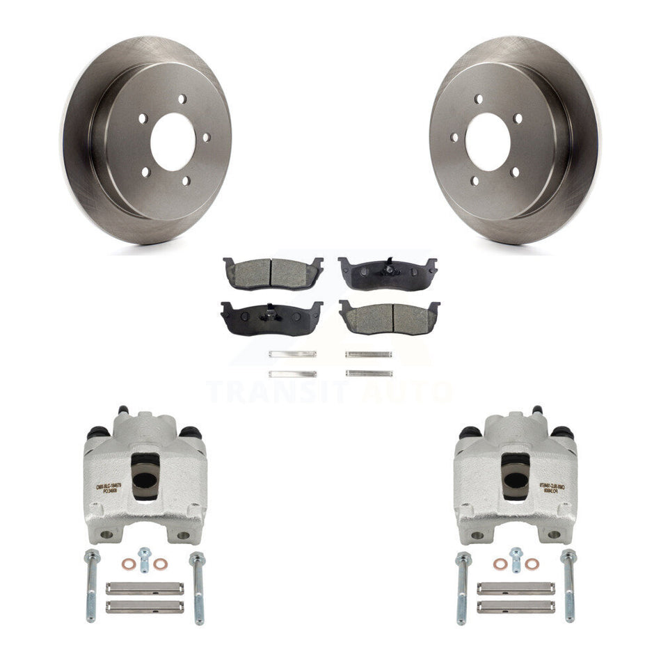 Rear Disc Brake Caliper Rotors And Ceramic Pads Kit For 1997-1998 Ford F-150 Expedition KC8-100134T