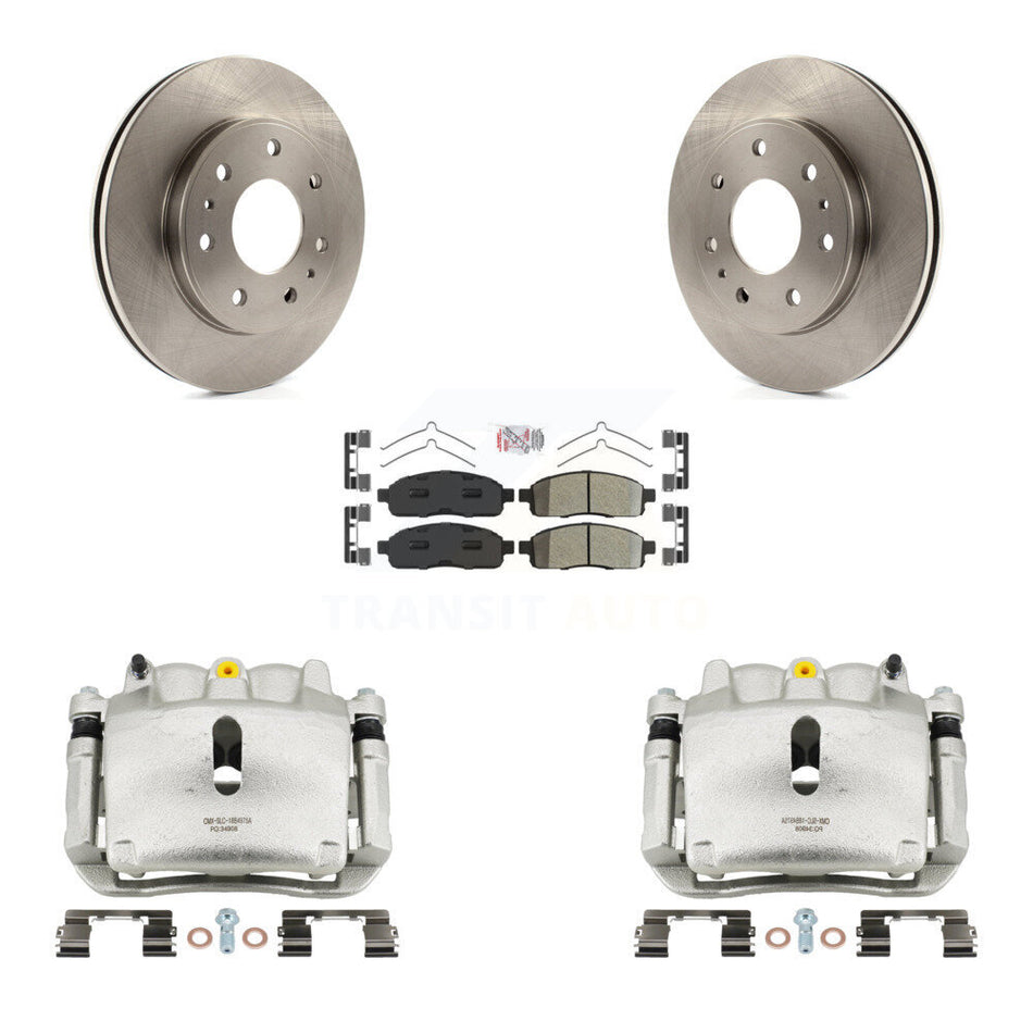 Front Brake Caliper Rotors & Semi-Metallic Pad Kit For 2009 Ford F-150 With 7 Lug Wheels KC8-100135N