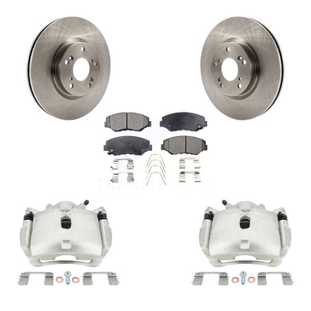 Front Disc Brake Caliper Rotors And Semi-Metallic Pads Kit For Honda Civic Acura ILX KC8-100137P
