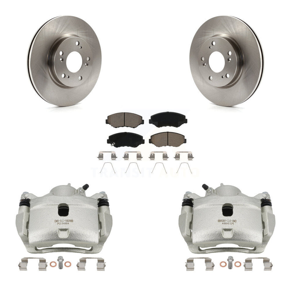 Front Disc Brake Caliper Rotors And Ceramic Pads Kit For 2013 Acura ILX 2.0L KC8-100138C