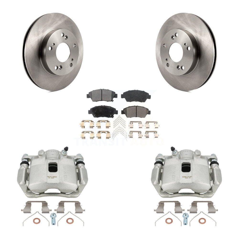 Front Disc Brake Caliper Rotors And Semi-Metallic Pads Kit For Honda Civic Acura ILX KC8-100138P by Transit Auto