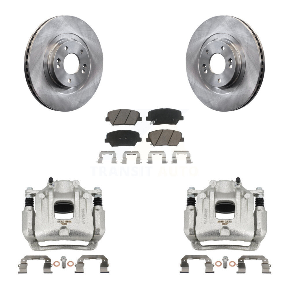 Front Disc Brake Caliper Rotors & Ceramic Pad Kit For Hyundai Santa Fe Sport Kia Sorento KC8-100140C