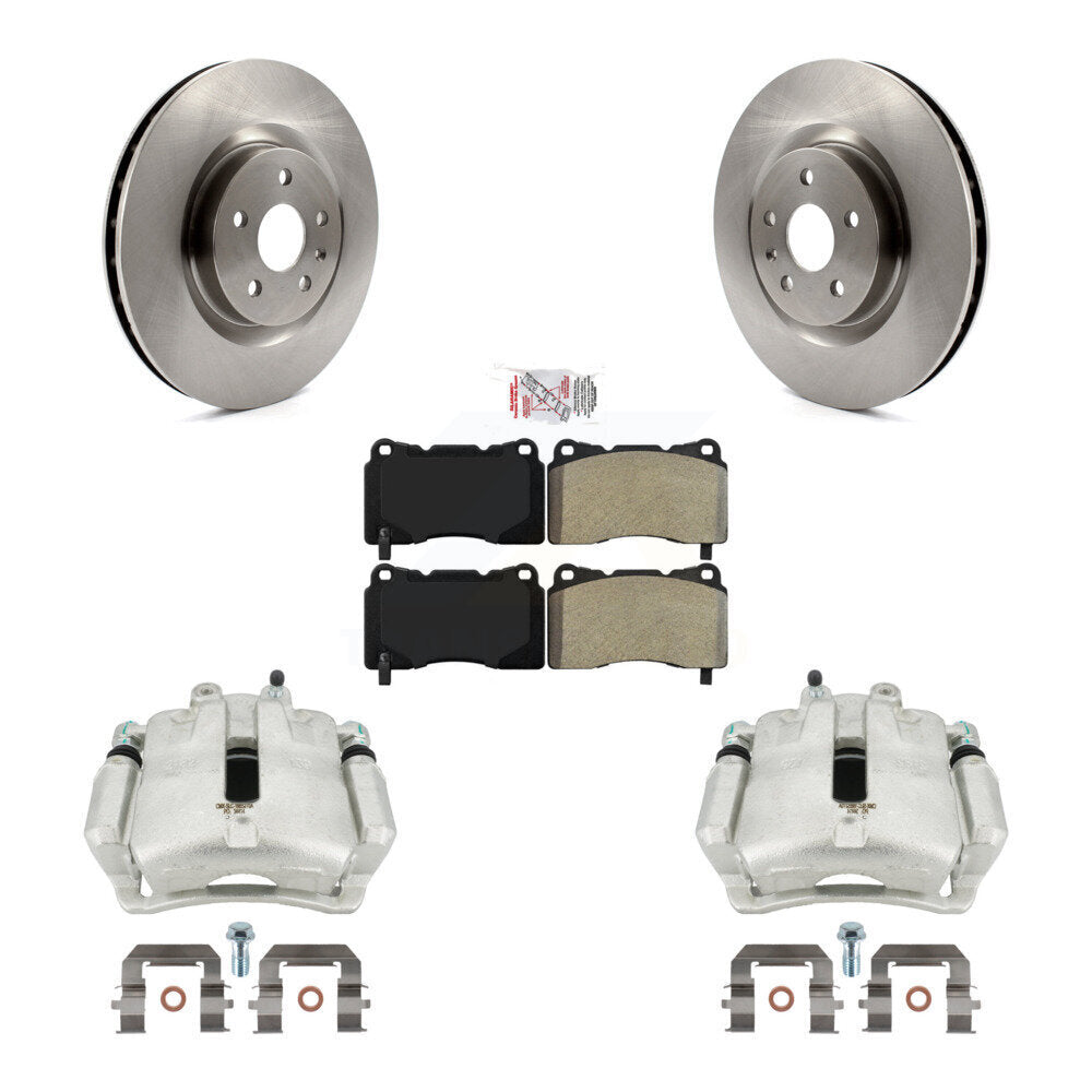 Front Disc Brake Caliper Rotors And Semi-Metallic Pads Kit For 2012-2013 Buick Regal 2.4L With Brembo Calipers KC8-100143N by Transit Auto