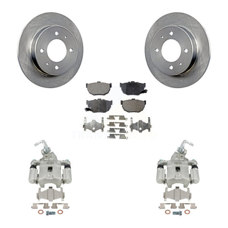 Rear Disc Brake Caliper Rotors And Ceramic Pads Kit For Hyundai Elantra rear brakes KC8-100143T by Transit Auto