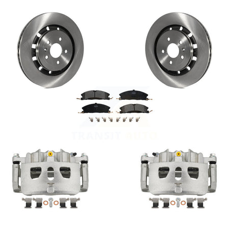 Front Brake Caliper Rotor Semi-Metallic Pad Kit For Ford Explorer Flex Taurus Police MKS KC8-100144P