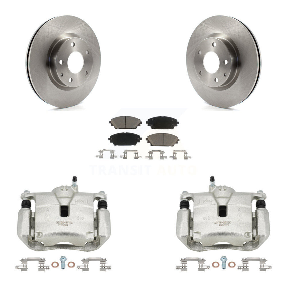 Front Disc Brake Caliper Rotors And Ceramic Pads Kit For 2016-2018 Mazda CX-3 AWD KC8-100146C
