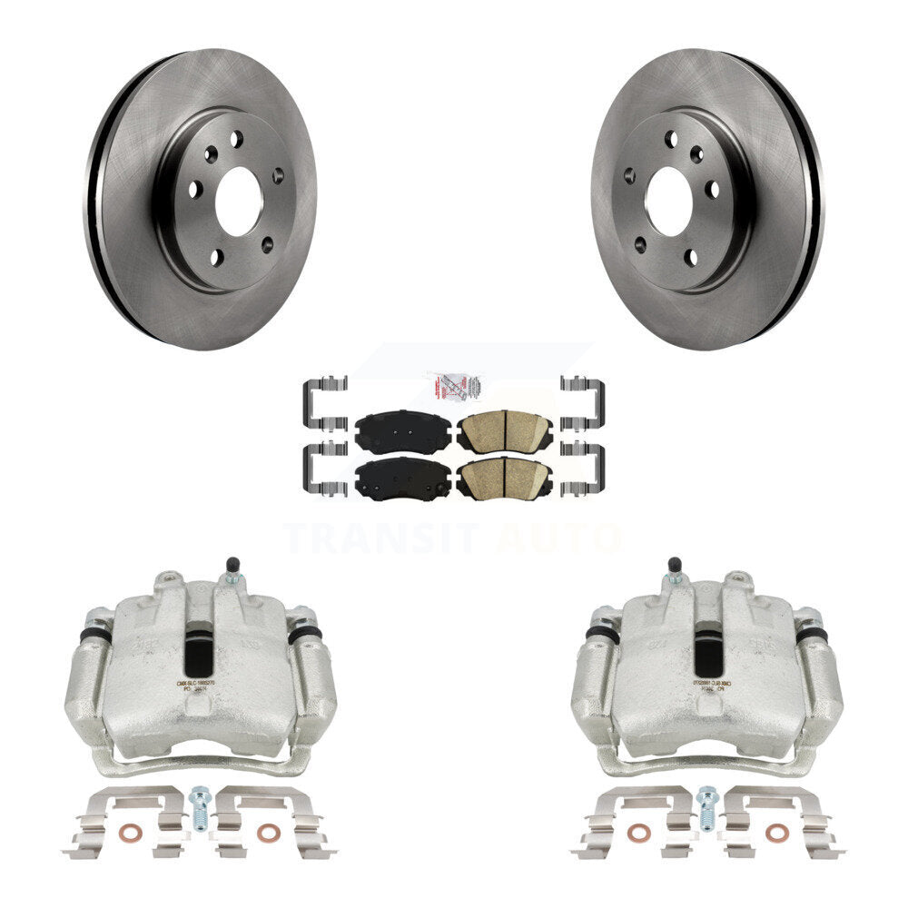 Front Disc Brake Caliper Rotors And Ceramic Pads Kit For 2011 Buick Regal 2.0L With Solid Rear KC8-100146N by Transit Auto