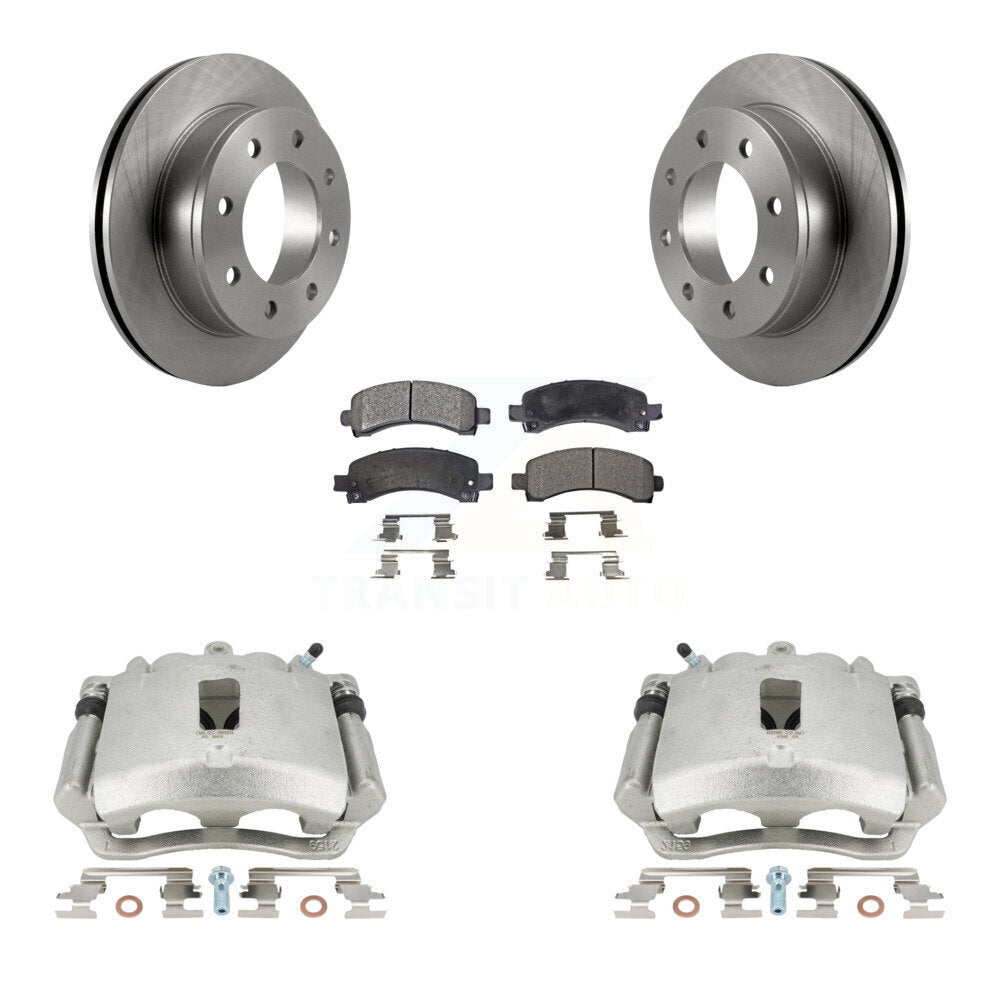 Rear Disc Brake Caliper Rotors And Ceramic Pads Kit For Chevrolet Express 3500 2500 GMC Savana KC8-100146T by Transit Auto