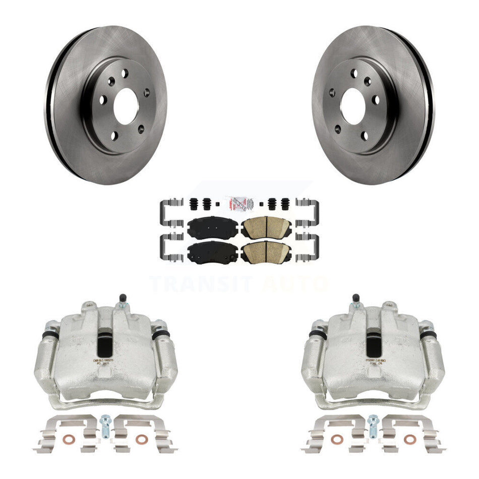Front Disc Brake Caliper Rotors And Ceramic Pads Kit For 2011 Buick Regal 2.0L With Solid Rear KC8-100147N