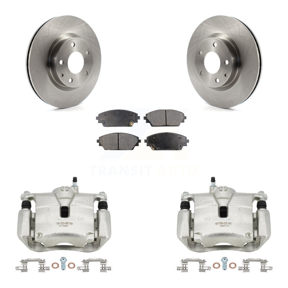 Front Disc Brake Caliper Rotors And Semi-Metallic Pads Kit For Mazda 3 CX-3 Sport KC8-100147P