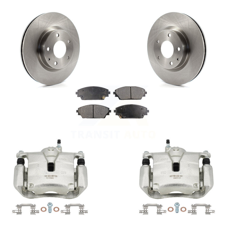 Front Disc Brake Caliper Rotors And Semi-Metallic Pads Kit For Mazda 3 CX-3 Sport KC8-100147P