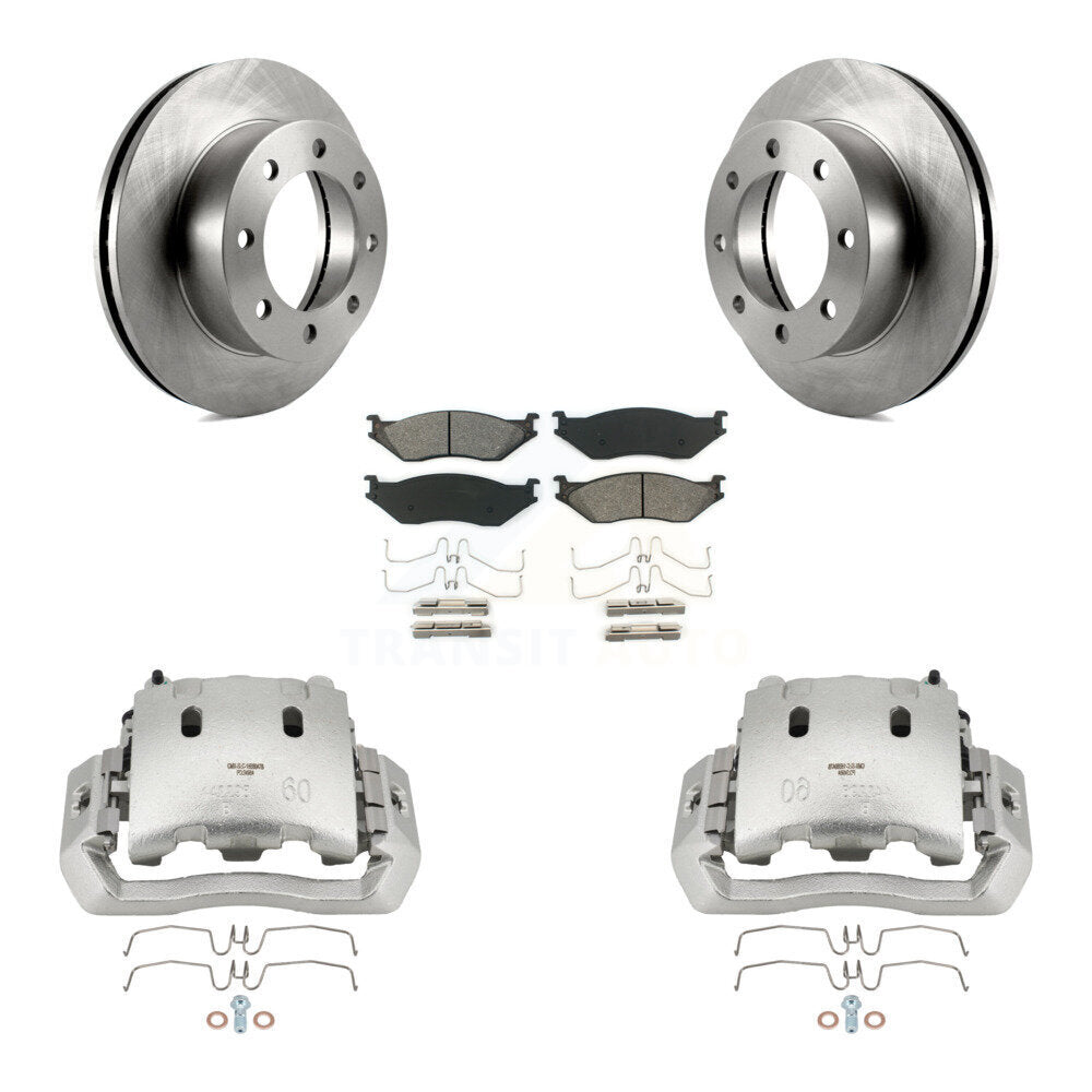 Front Disc Brake Caliper Rotors And Semi-Metallic Pads Kit For Ford F-450 Super Duty KC8-100148S