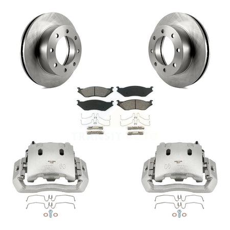 Front Disc Brake Caliper Rotors And Semi-Metallic Pads Kit For Ford F-450 Super Duty KC8-100148S