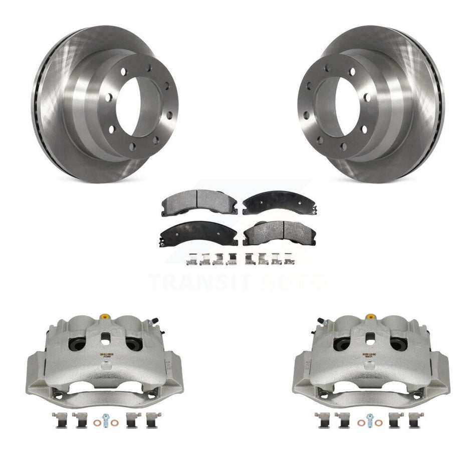 Rear Disc Brake Caliper Rotor Ceramic Pad Kit For GMC Savana 3500 Chevrolet Express 4500 KC8-100148T