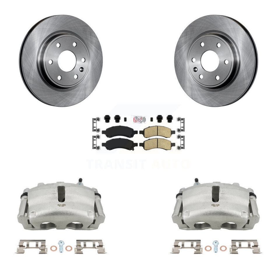 Front Brake Caliper Rotors Ceramic Pad Kit For GMC Acadia Buick Enclave Chevrolet Saturn KC8-100149N