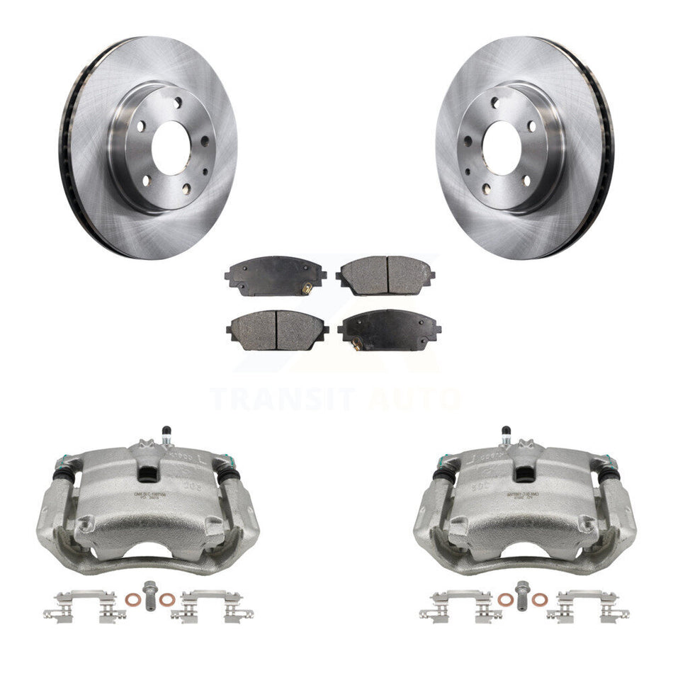 Front Disc Brake Caliper Rotors And Semi-Metallic Pads Kit For 2016-2018 Mazda CX-3 FWD KC8-100149P