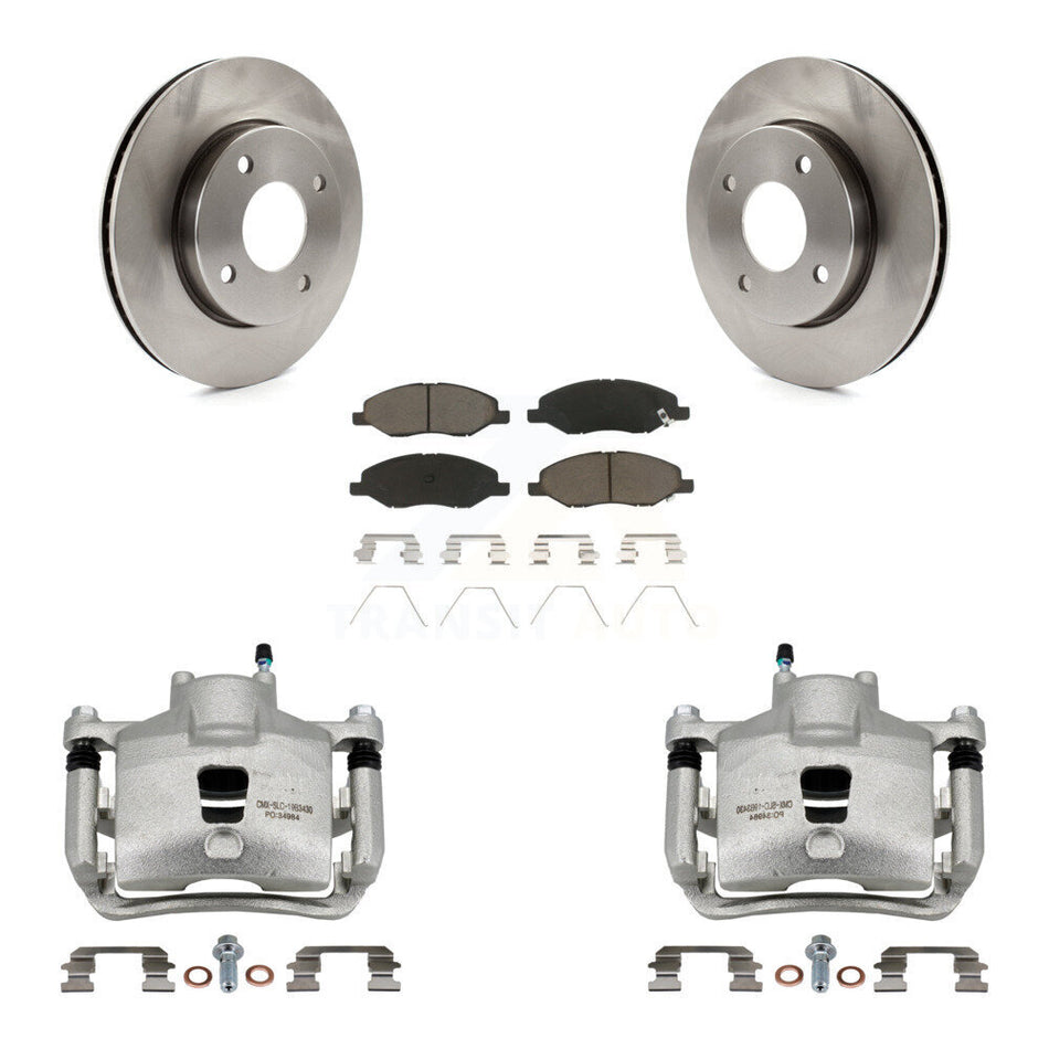 Front Disc Brake Caliper Rotors And Ceramic Pads Kit For 2009-2011 Nissan Versa 1.6L KC8-100150C