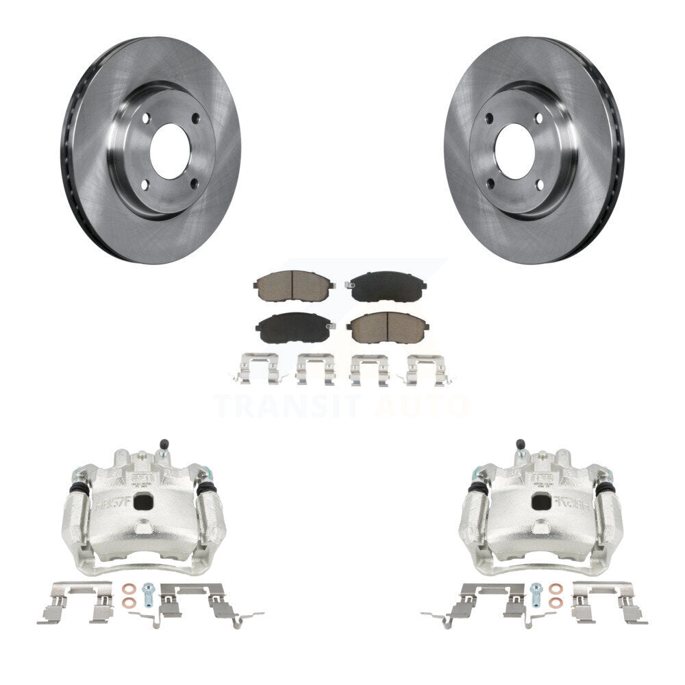 Front Disc Brake Caliper Rotors And Ceramic Pads Kit For Nissan Versa Cube KC8-100151C