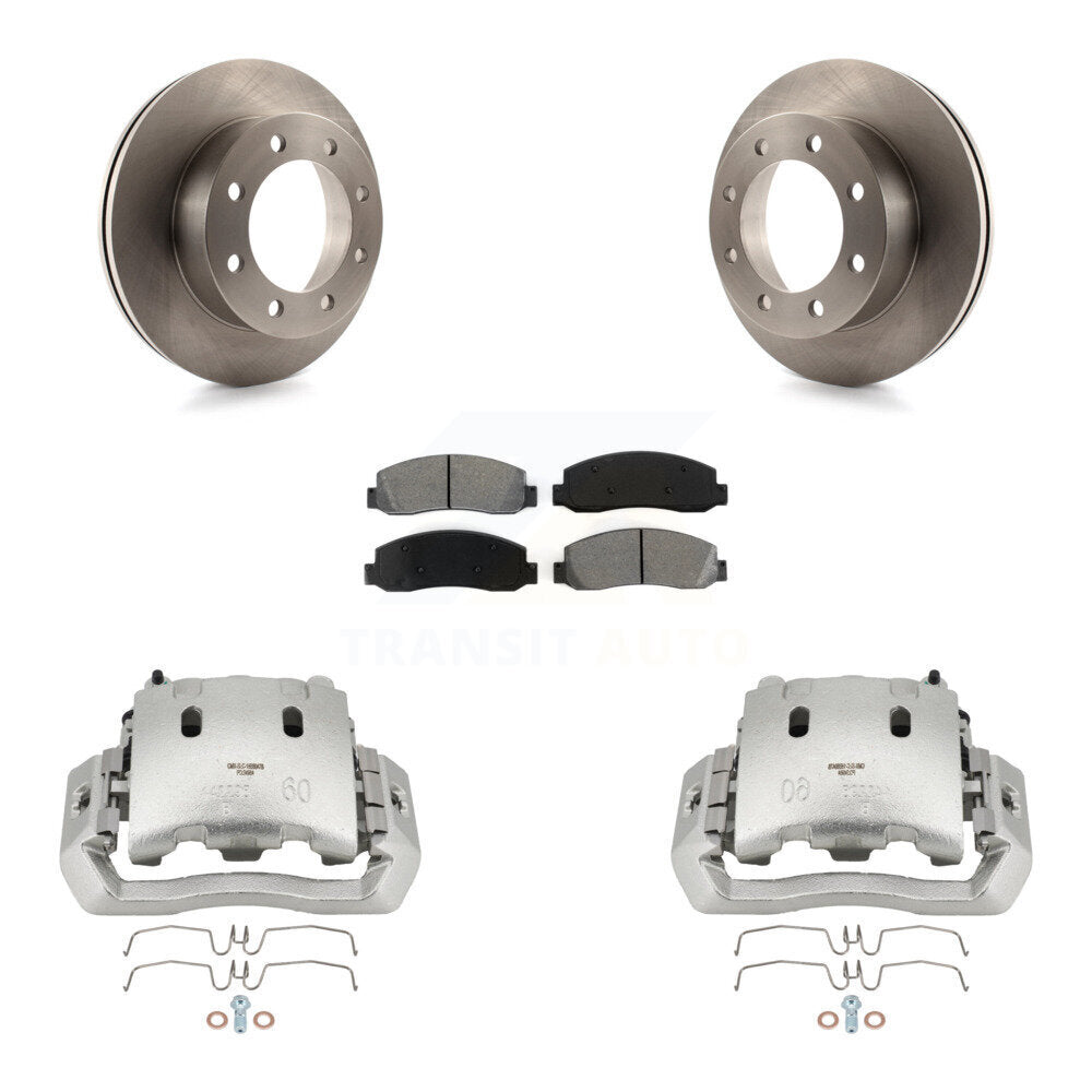 Front Disc Brake Caliper Rotors And Semi-Metallic Pads Kit For Ford F-450 Super Duty KC8-100151S