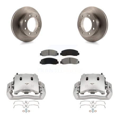Front Disc Brake Caliper Rotors And Semi-Metallic Pads Kit For Ford F-450 Super Duty KC8-100151S