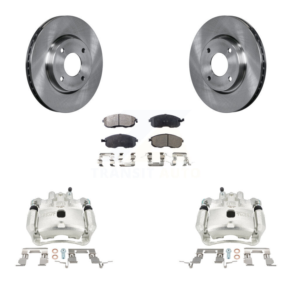 Front Disc Brake Caliper Rotors And Semi-Metallic Pads Kit For Nissan Versa Cube KC8-100153P
