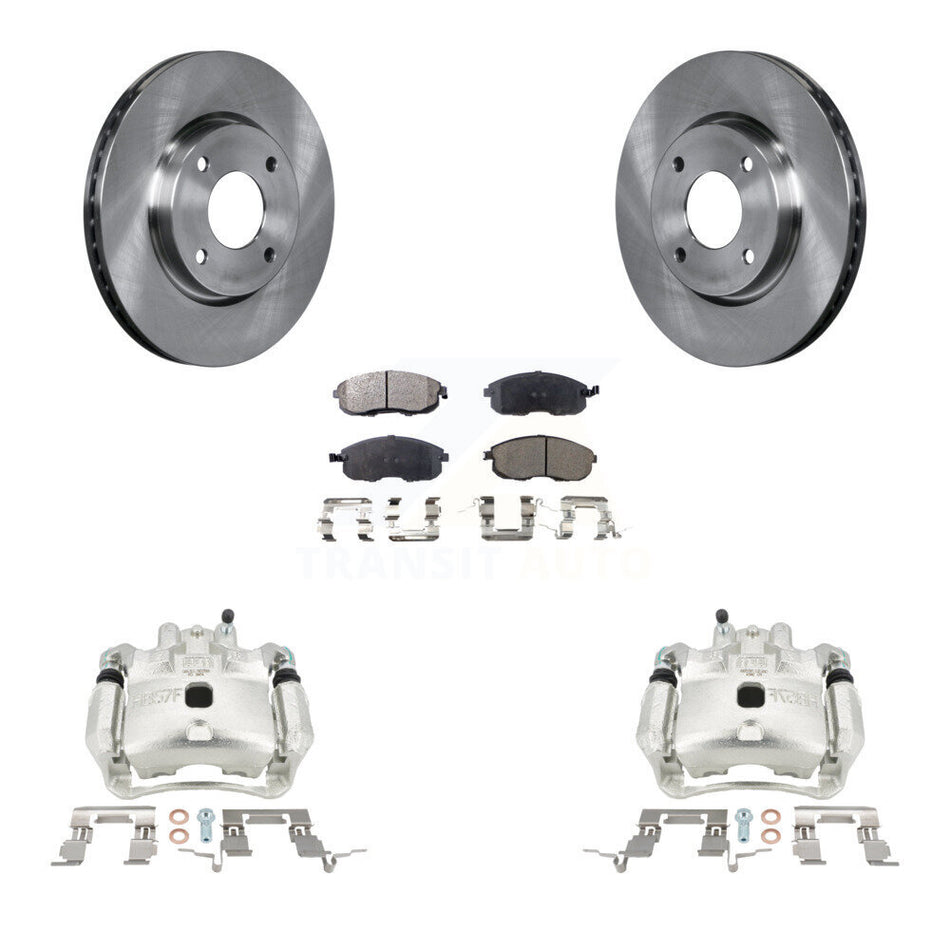 Front Disc Brake Caliper Rotors And Semi-Metallic Pads Kit For Nissan Versa Cube KC8-100153P