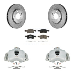 Front Disc Brake Caliper Rotors And Ceramic Pads Kit For Dodge Grand Caravan Chrysler Town & Country KC8-100154C