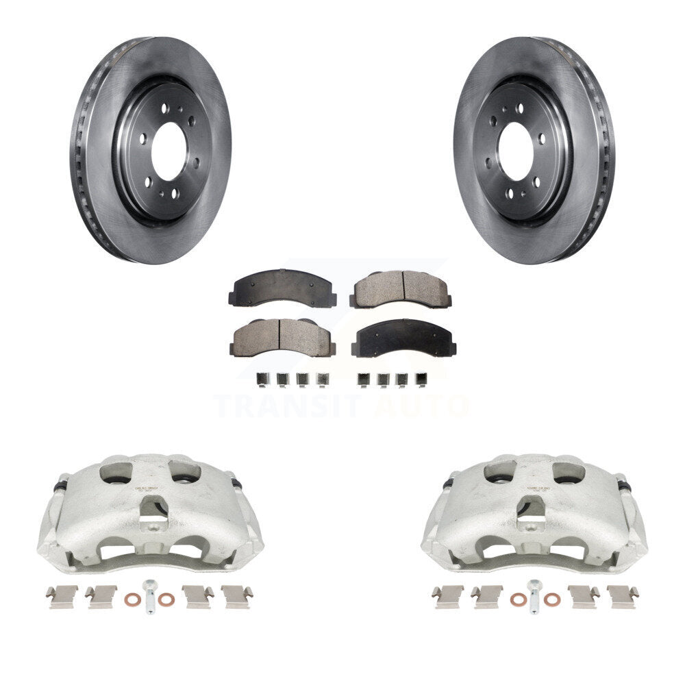 Front Disc Brake Caliper Rotors And Semi-Metallic Pads Kit For Ford F-150 Expedition Lincoln Navigator KC8-100154P by Transit Auto