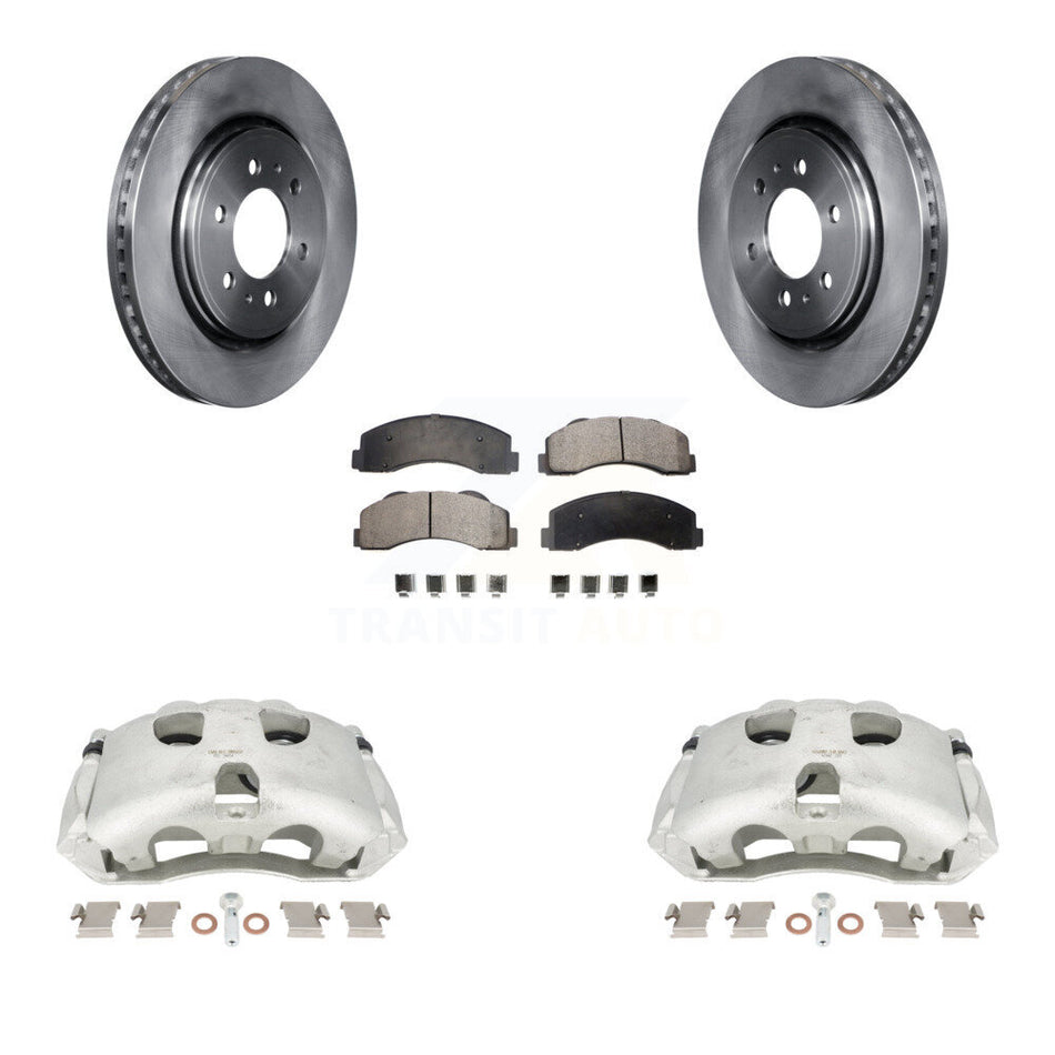 Front Disc Brake Caliper Rotors And Semi-Metallic Pads Kit For Ford F-150 Expedition Lincoln Navigator KC8-100154P by Transit Auto