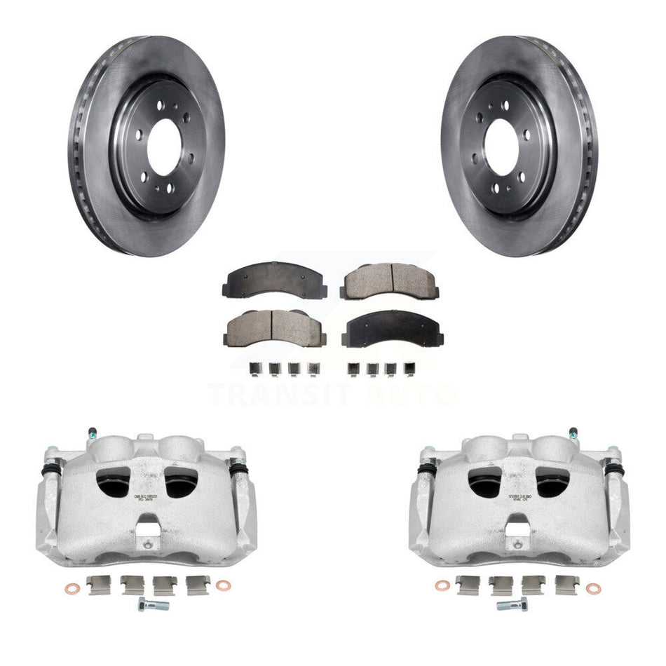 Front Disc Brake Caliper Rotors And Semi-Metallic Pads Kit For Ford F-150 Expedition Lincoln Navigator KC8-100154P