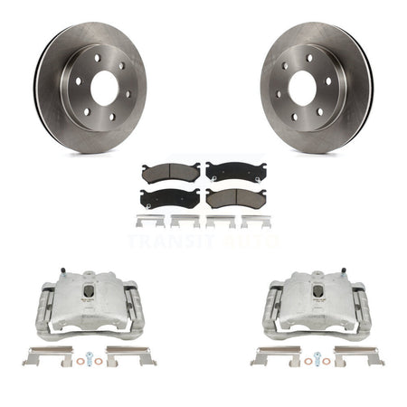 Front Brake Caliper Rotor Ceramic Pad Kit For Chevrolet Silverado 1500 GMC Tahoe Sierra Suburban Yukon Avalanche XL Cadillac Classic Escalade Express Astro ESV EXT Savana 2500 KC8-100159C by Transit Auto