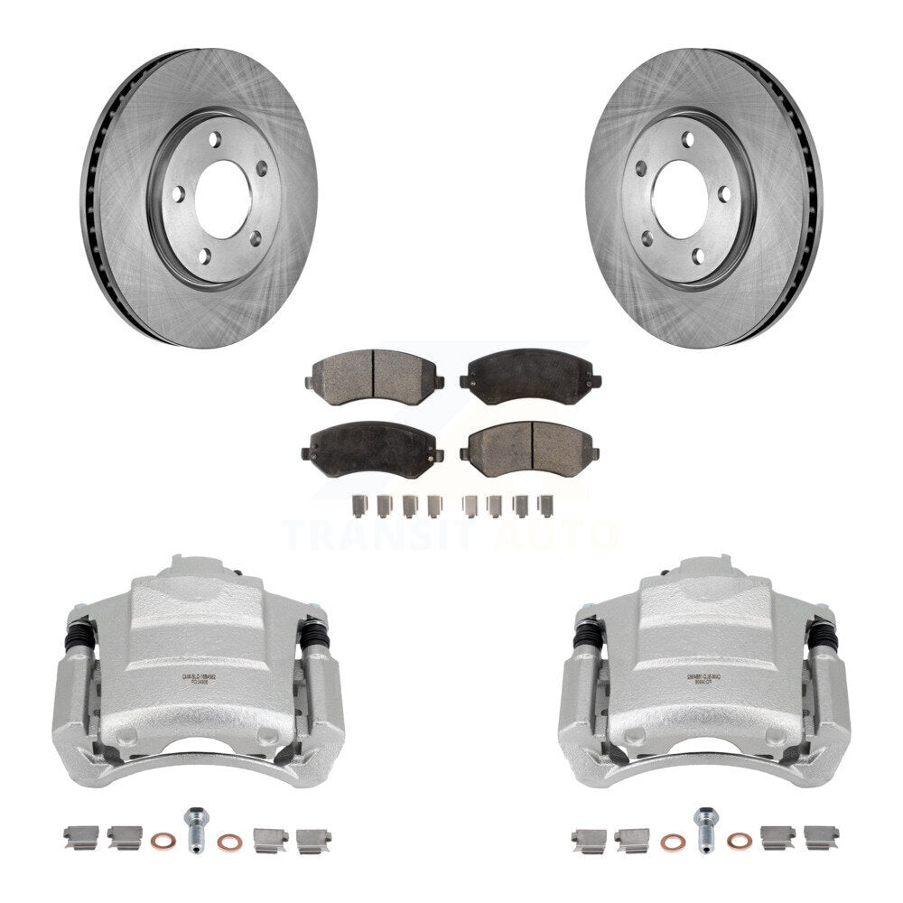 Front Brake Caliper Rotor Semi-Metallic Pad Kit For Dodge Grand Caravan Drum rear brakes KC8-100159P