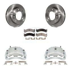 Front Disc Brake Caliper Rotor & Semi-Metallic Pad Kit For Chevrolet Silverado 2500 HD GMC Sierra Express Cadillac DeVille Savana 3500 Hummer H2 Classic 1500 Suburban Yukon XL KC8-100160P
