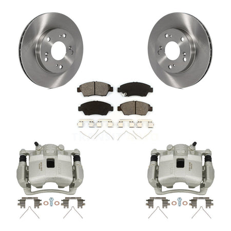 Front Disc Brake Caliper Rotors And Semi-Metallic Pads Kit For Honda Civic Acura RSX KC8-100160S