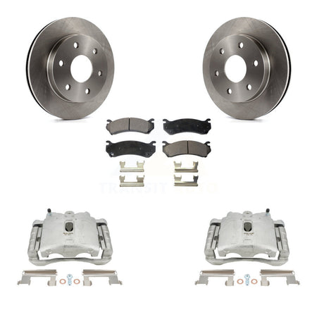 Front Brake Caliper Rotors Semi-Metallic Pad Kit For Chevrolet Silverado 1500 GMC Tahoe Sierra Suburban Yukon Avalanche XL Cadillac Classic Escalade Express Astro ESV EXT 2500 KC8-100161P by Transit Auto