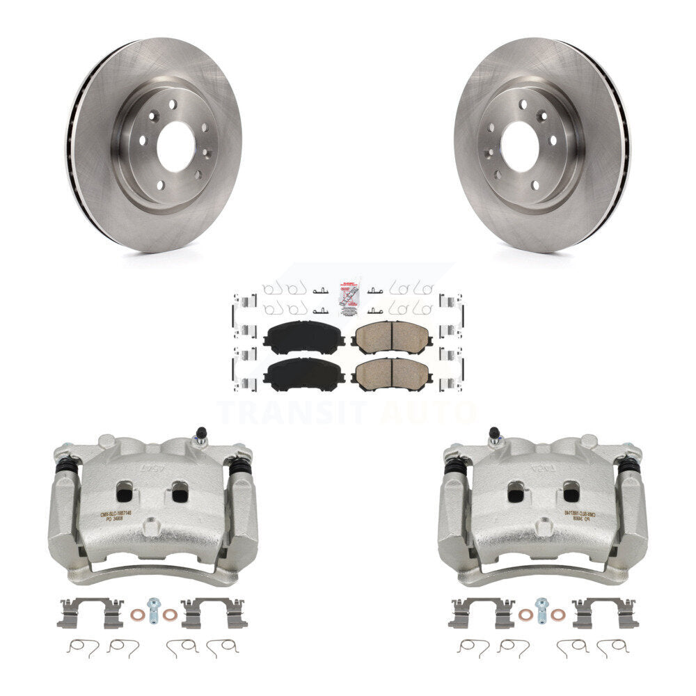 Front Brake Caliper Rotor Ceramic Pad Kit For 17-18 Nissan Rogue Without 3rd Row Seating KC8-100162N