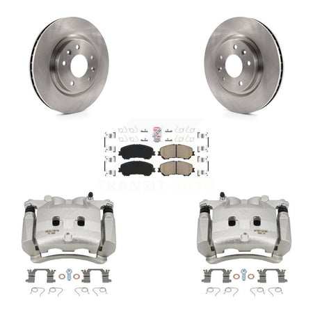 Front Brake Caliper Rotor Ceramic Pad Kit For 17-18 Nissan Rogue Without 3rd Row Seating KC8-100162N