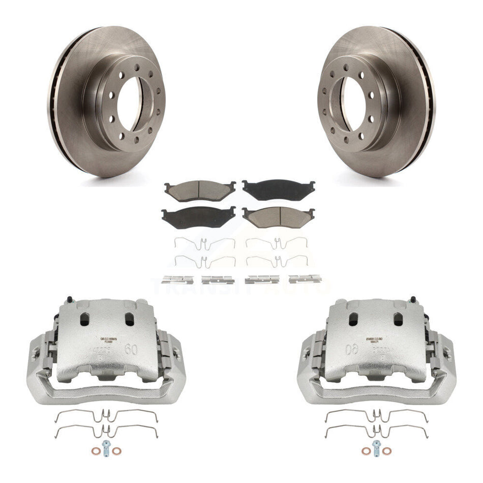 Front Brake Caliper Rotors Ceramic Pad Kit For Ford F-450 Super Duty F-550 International KC8-100163C