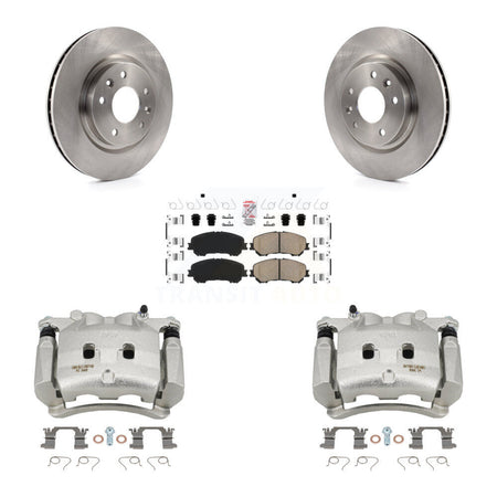 Front Brake Caliper Rotor Ceramic Pad Kit For 17-18 Nissan Rogue Without 3rd Row Seating KC8-100163N